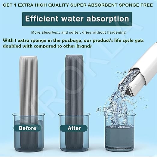 Mini Mop for Kitchen-2-in-1 Mop | Self-Squeezing Roller | Lightweight & Space-Saving